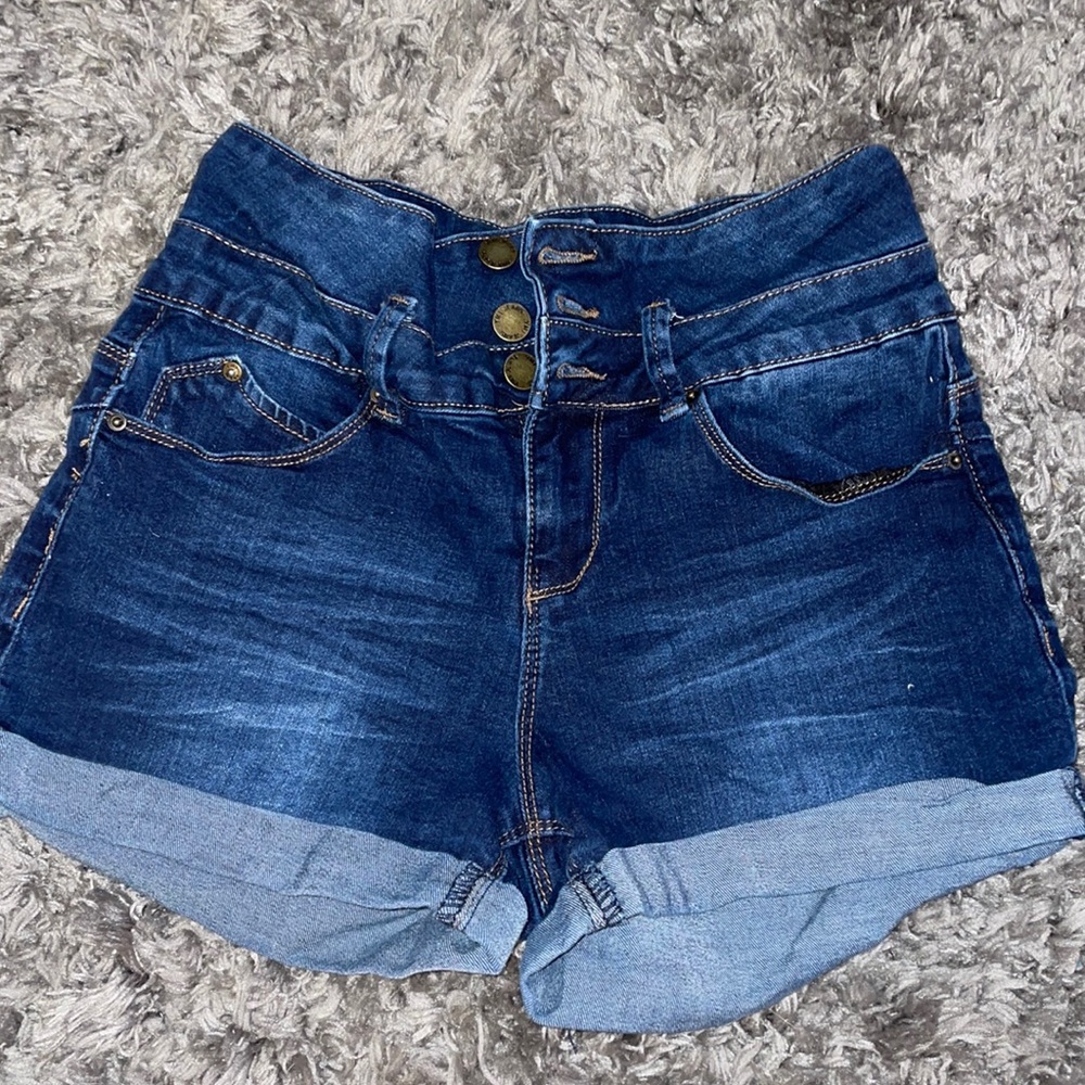 Jean shorts, barely worn! Dark jean color